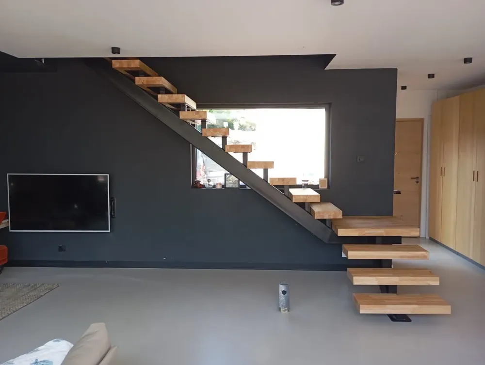 Conception et pose d’un escalier limon central